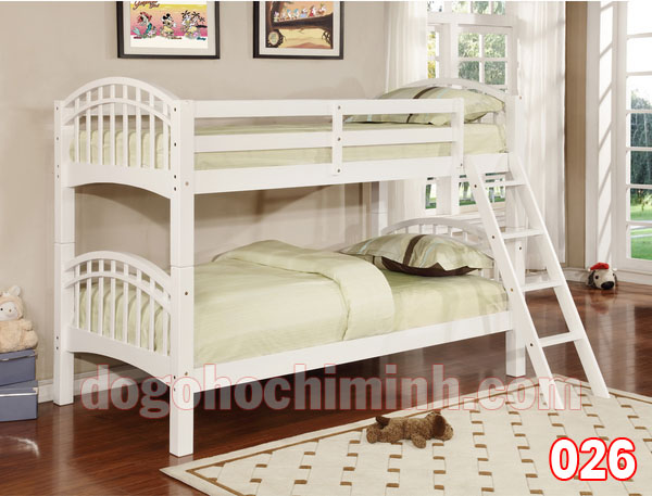 Giường gỗ thông 2 tầng cho trẻ em 026