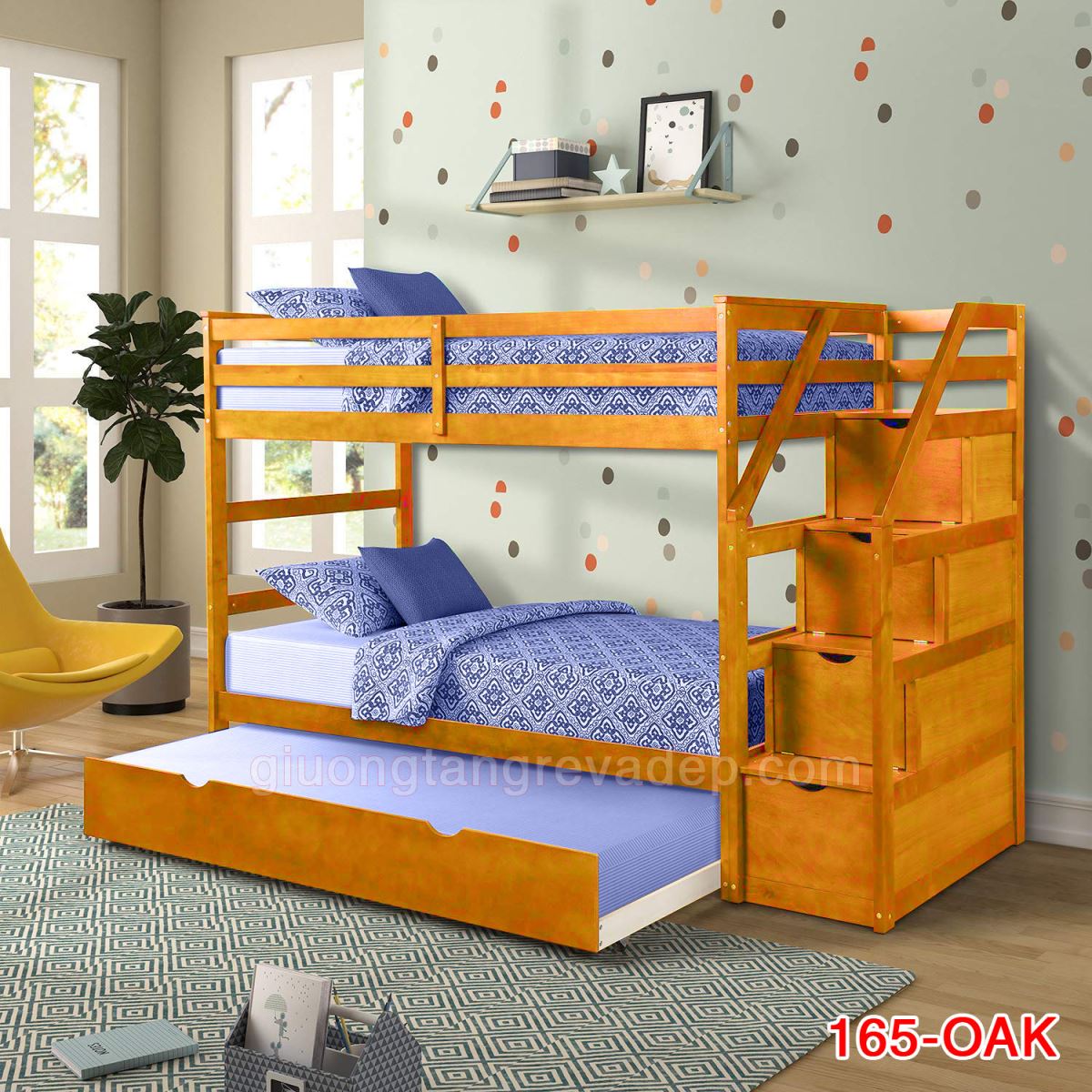 Giường tầng trẻ em bằng gỗ K.Bed 165