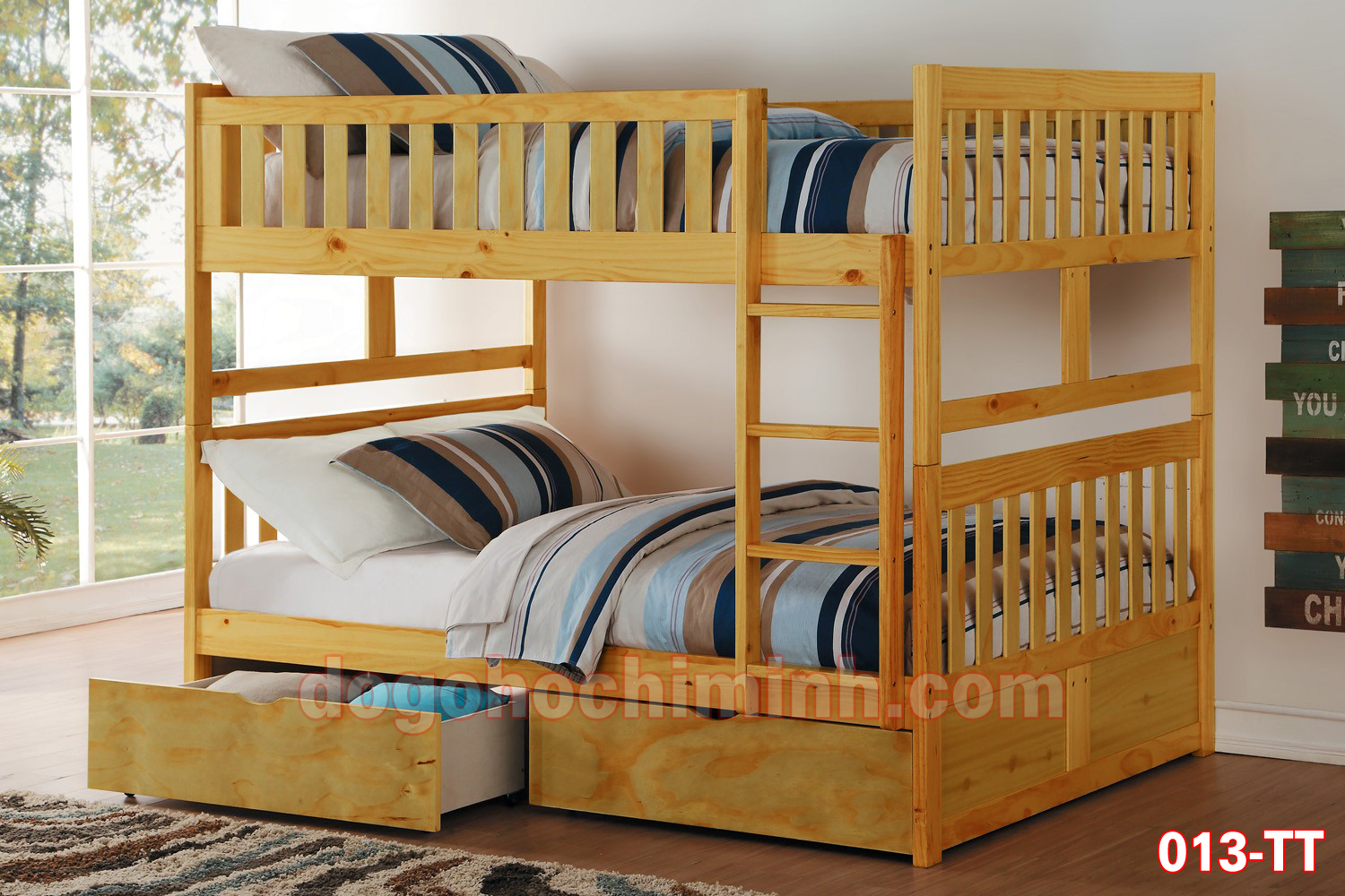 Giường tầng trẻ em bằng gỗ K.Bed 013T