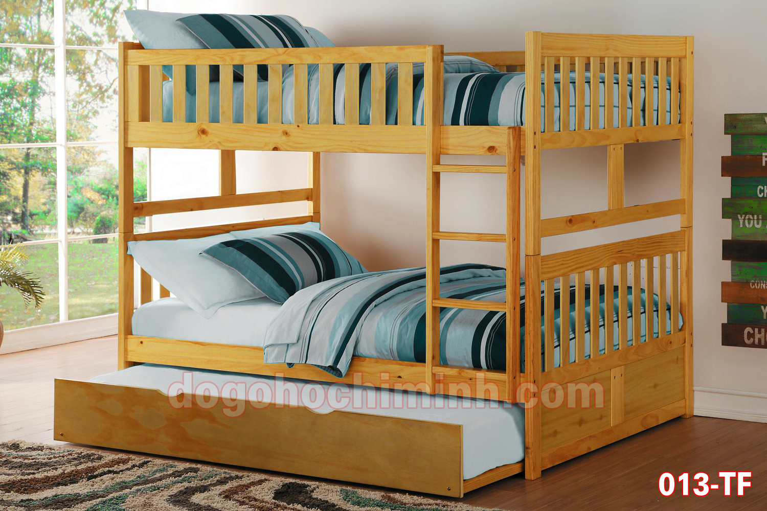 Giường tầng trẻ em bằng gỗ K.Bed 013F