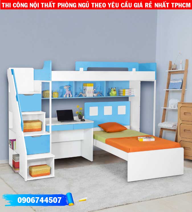 Thiết kế phòng ngủ và góc học tập siêu dễ thương cho bé tại TPHCM P3