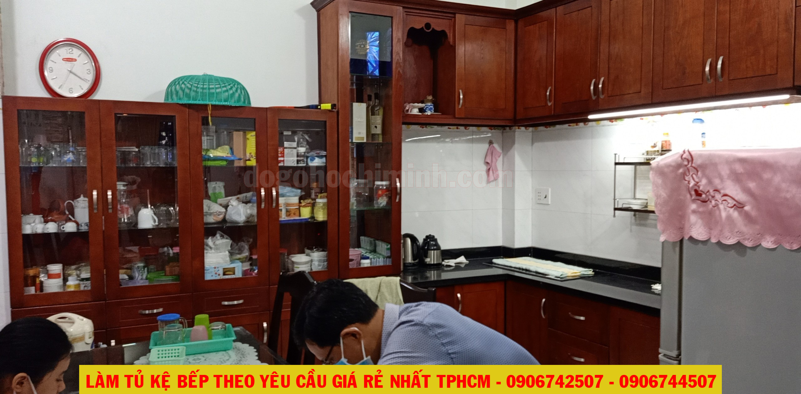 Thi công mẫu tủ kệ bếp giá rẻ nhà A Văn tại quận Tân Bình - TPHCM 2020