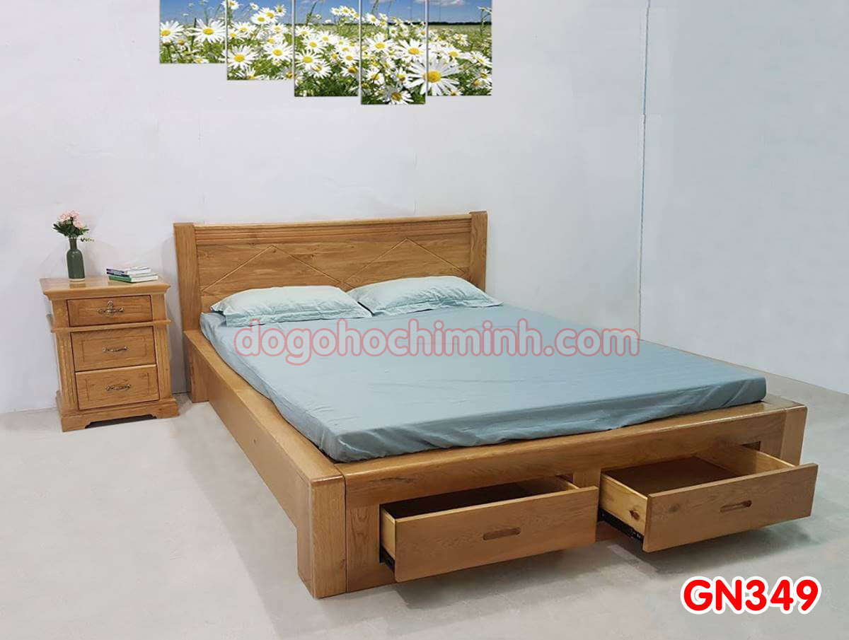 Giường ngủ gỗ đẹp cao cấp giá rẻ GN349