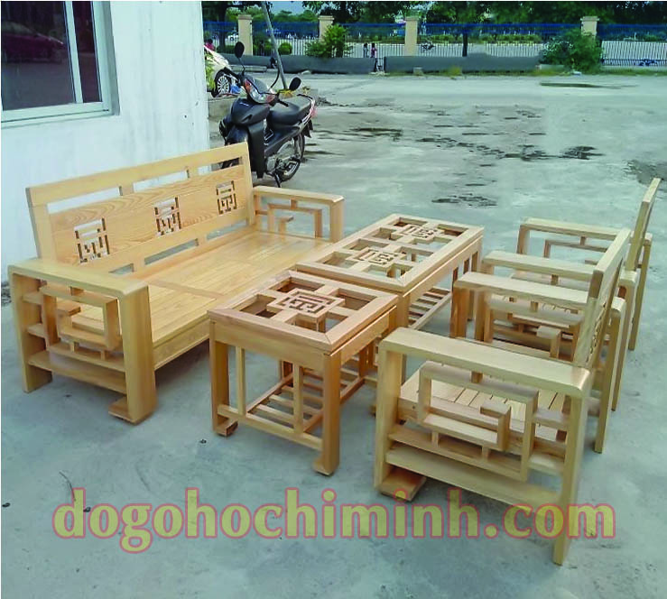 Bộ bàn ghế Sofa gỗ Sồi VAK-SF 409