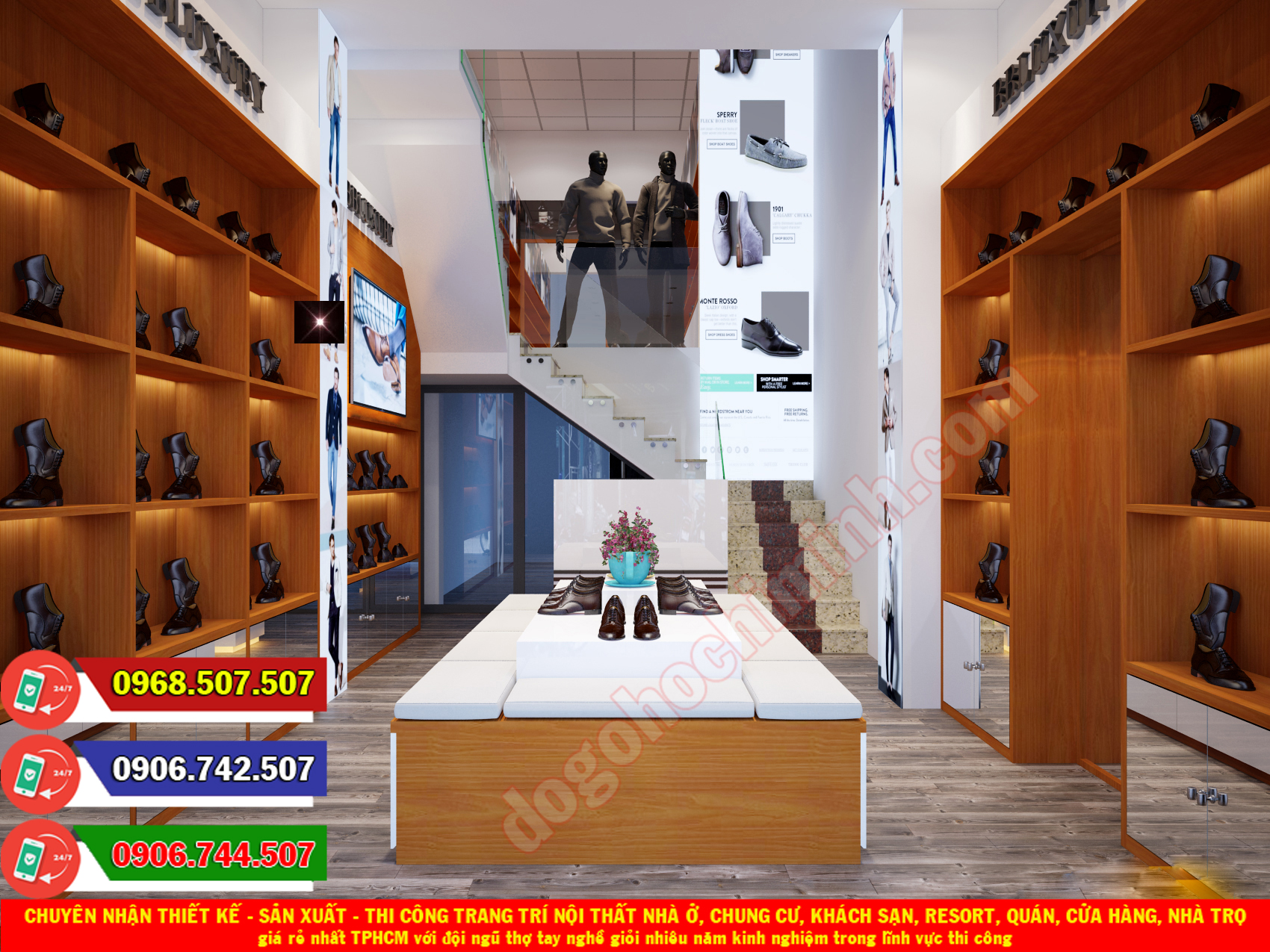 Thi công đồ gỗ nội thất cửa hàng giá rẻ nhất Tăng Nhơn Phú B TPHCM