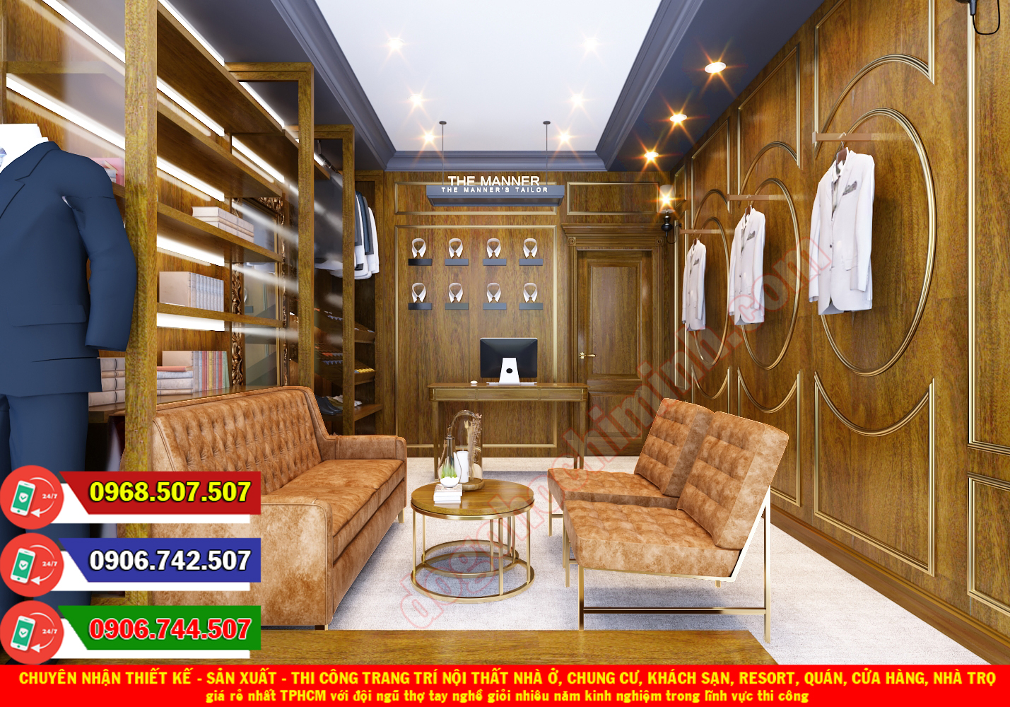 Thi công đồ gỗ nội thất cửa hàng giá rẻ nhất Phước Long B TPHCM