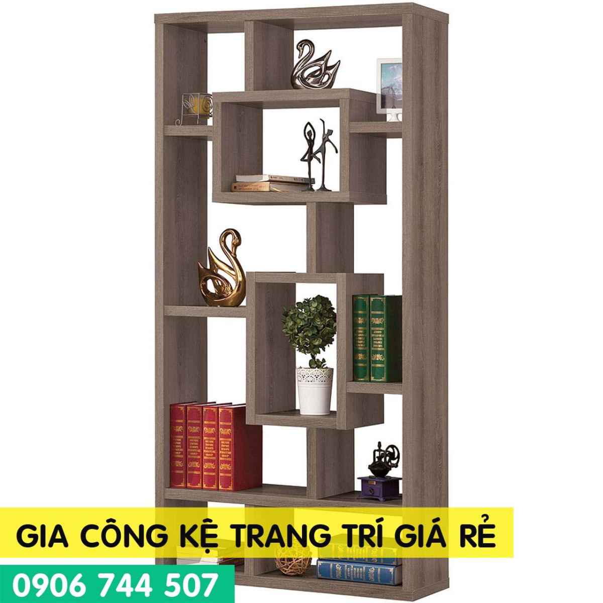 Gia công nội thất kệ sách trang trí đa năng giá rẻ nhất TPHCM