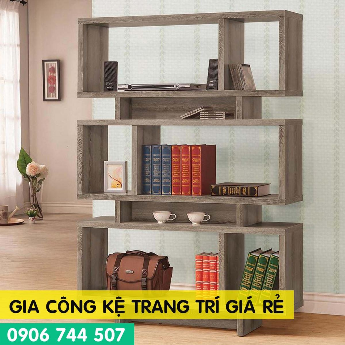 Gia công nội thất kệ sách trang trí đa năng giá rẻ nhất TPHCM