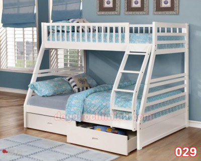 Giường gỗ 2 tầng trẻ em có ngăn kéo K.Bed 029