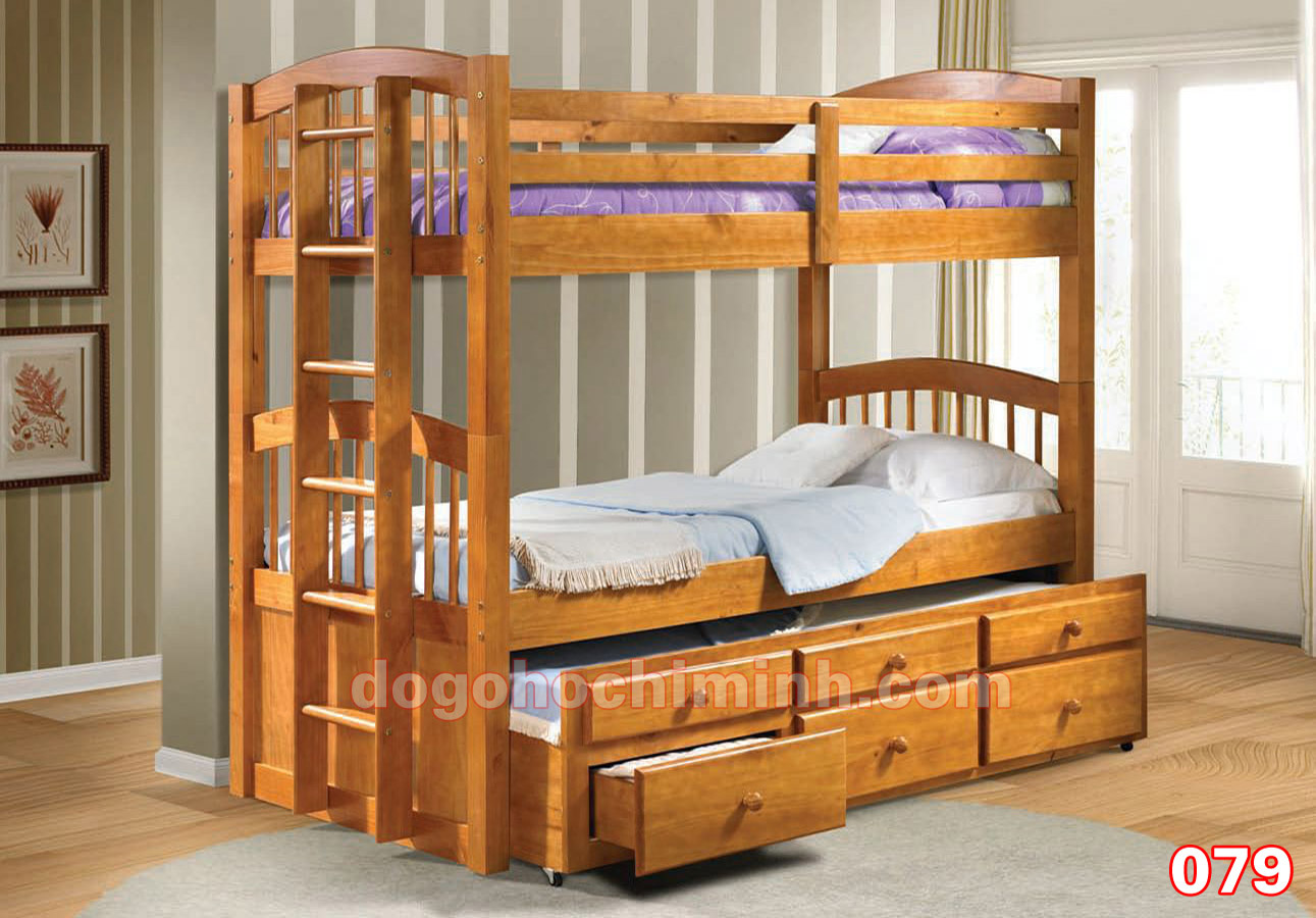 Giường tầng trẻ em bằng gỗ K.Bed 079