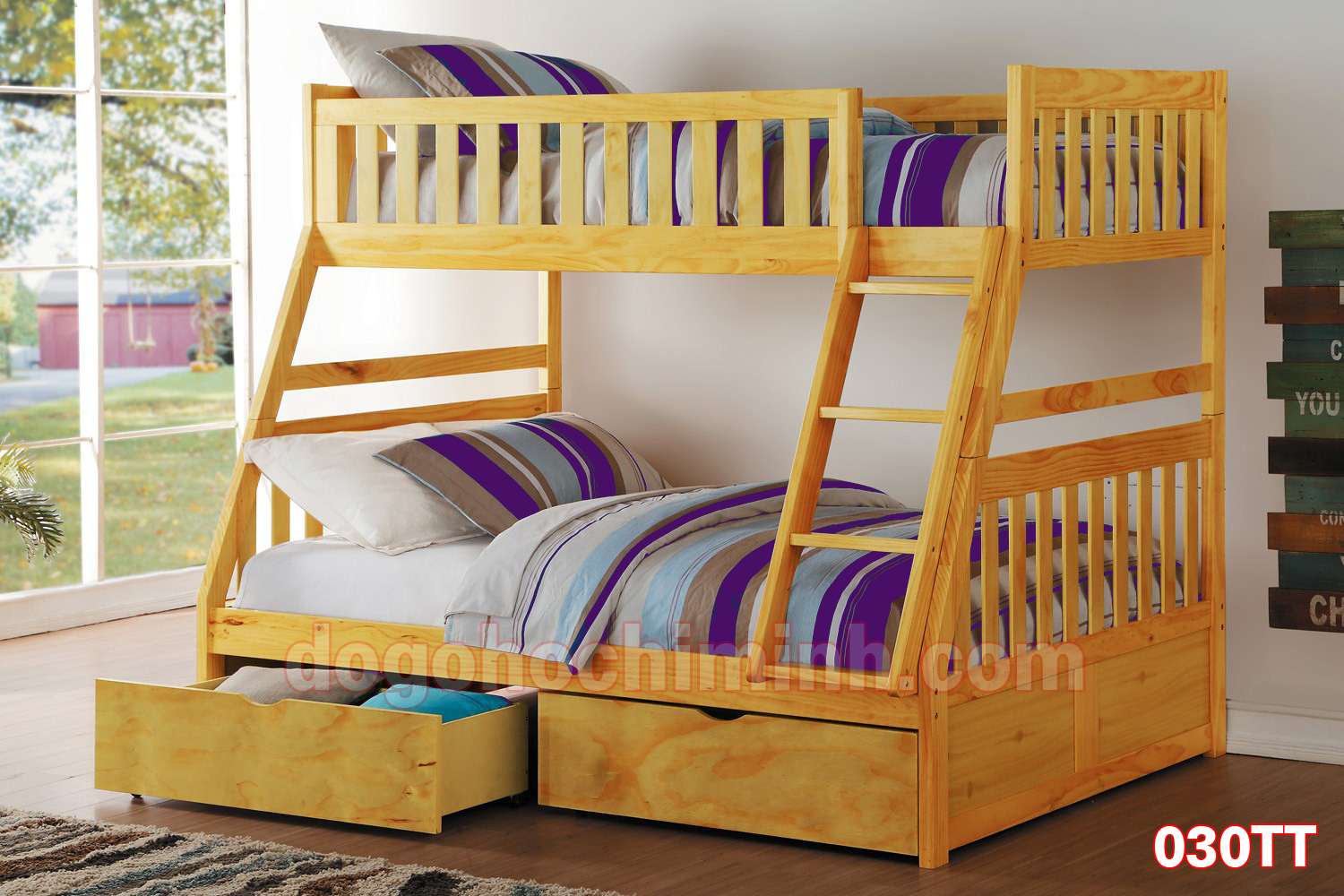 Giường tầng trẻ em bằng gỗ K.Bed 030T