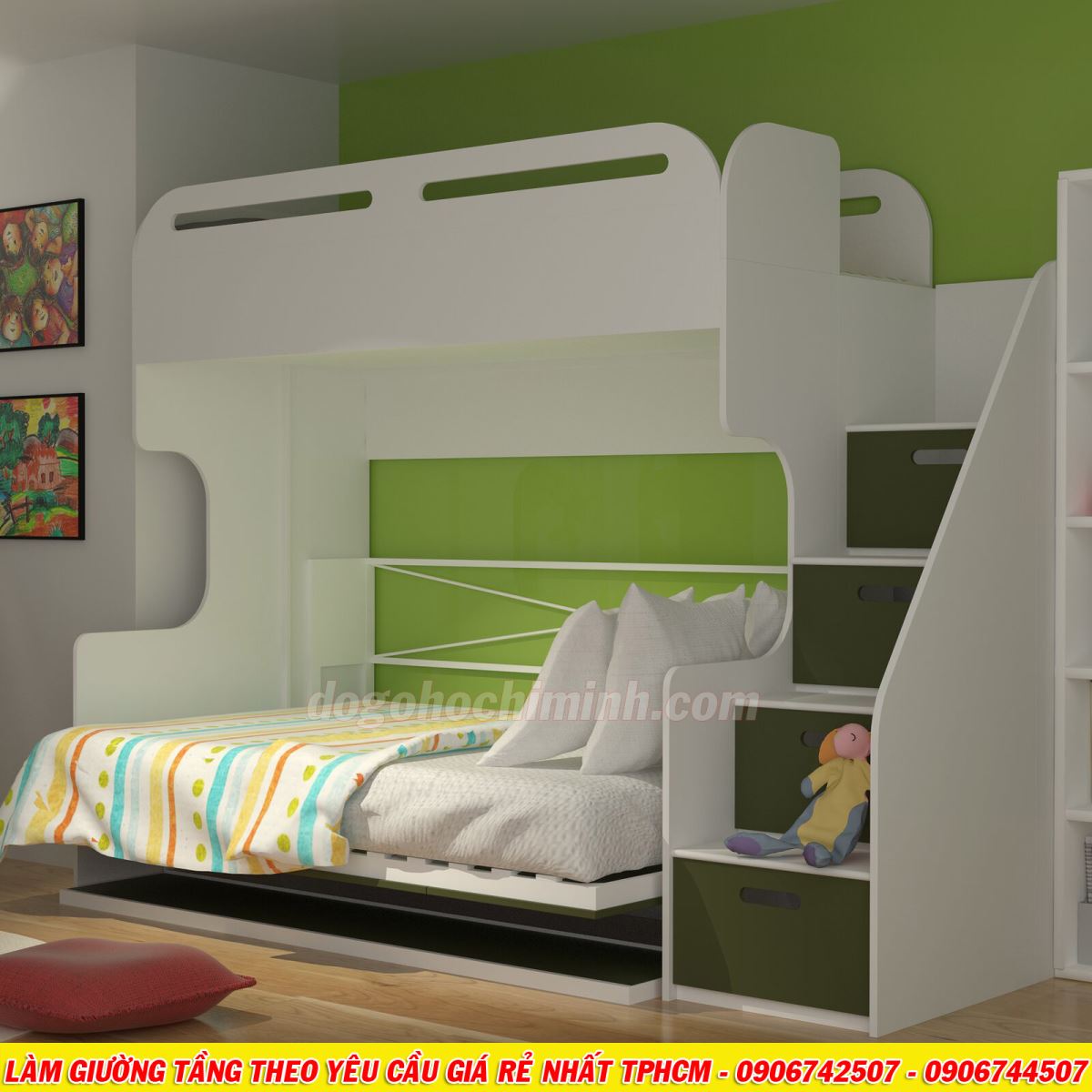 Mẫu giường tầng thiết kế phong cách châu âu mới nhất TPHCM 2020 - P2