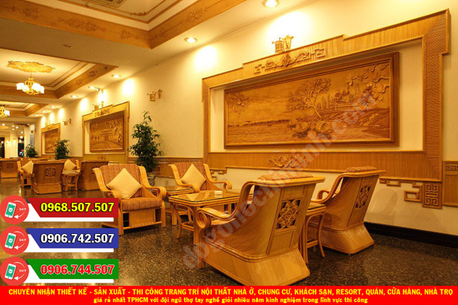 Thi công đồ gỗ nội thất khách sạn resort giá rẻ nhất Hiệp Phước TPHCM