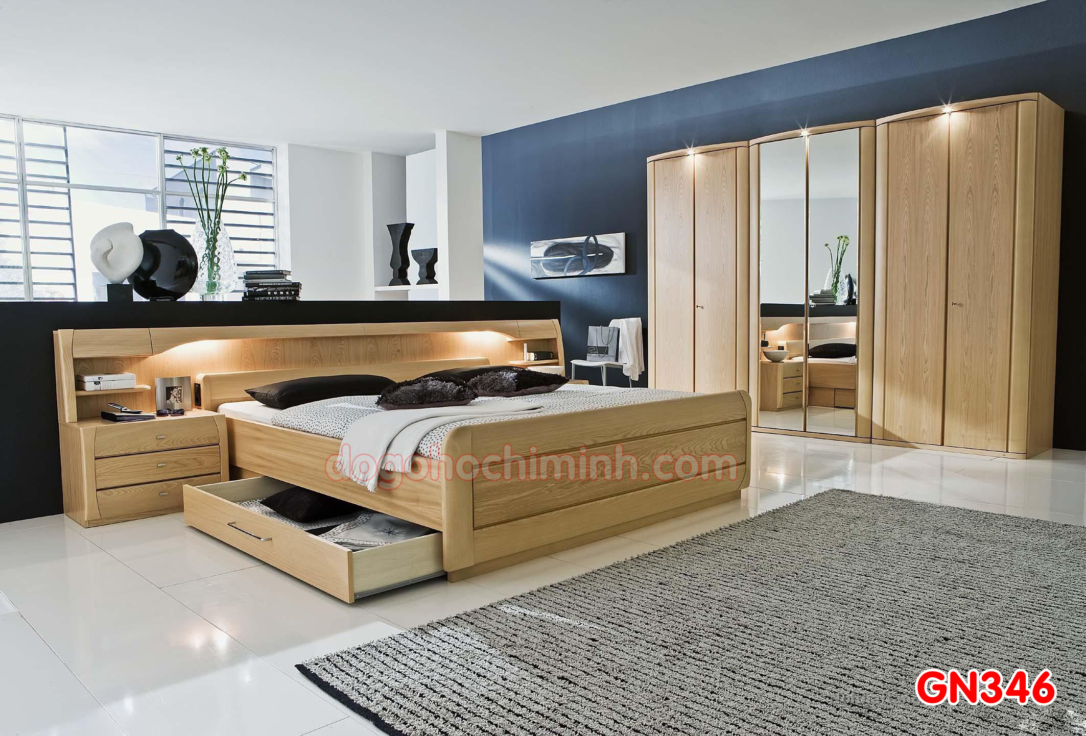 Giường ngủ gỗ đẹp cao cấp giá rẻ GN346