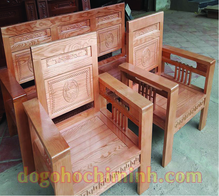 Bộ bàn ghế Sofa gỗ Sồi VAK-SF 408