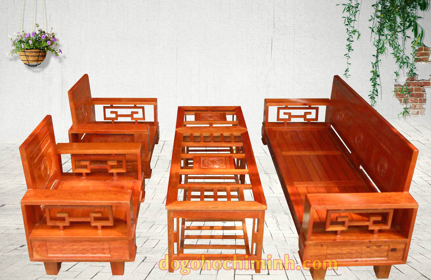 Bộ bàn ghế Sofa gỗ Xoan Đào VAK-SF 410