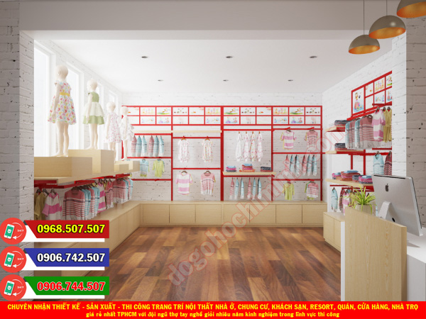 Thi công đồ gỗ nội thất cửa hàng giá rẻ nhất Nguyễn Thái Bình TPHCM