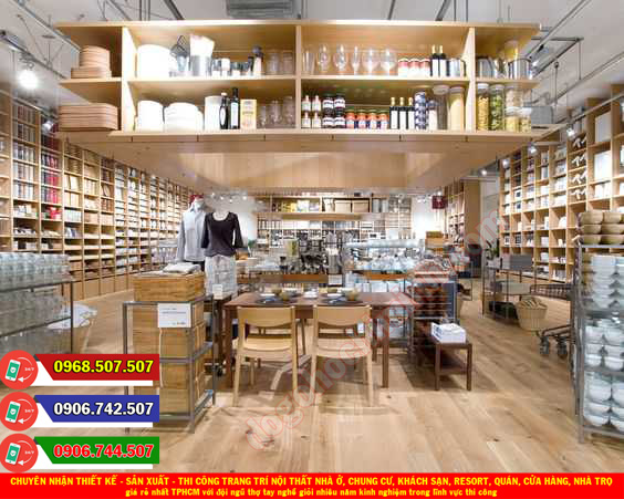 Thi công đồ gỗ nội thất cửa hàng giá rẻ nhất Cầu Ông Lãnh TPHCM
