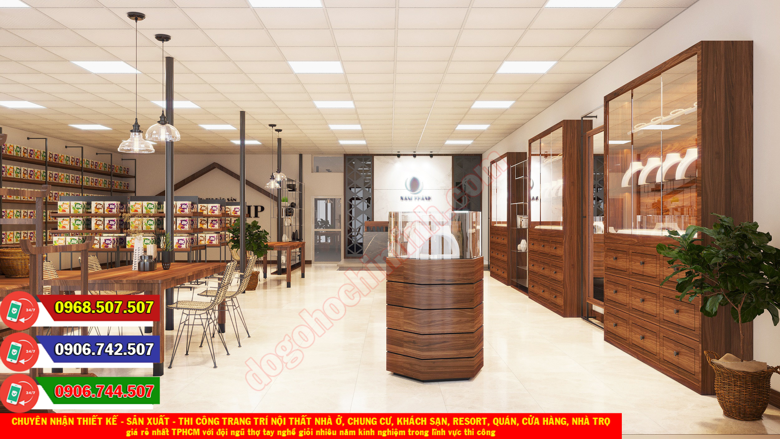 Thi công đồ gỗ nội thất cửa hàng giá rẻ nhất Bình Hưng Hòa TPHCM