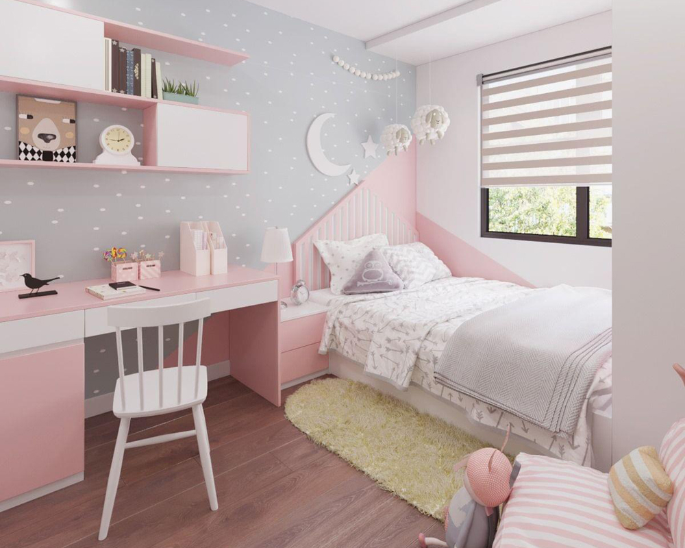 Mẫu thiết kế phòng ngủ bé gái đẹp hiện đại giá rẻ tại tphcm