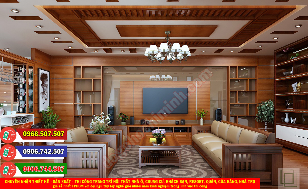 Thi công đồ gỗ nội thất nhà ở giá rẻ nhất tại Phú Hữu TPHCM
