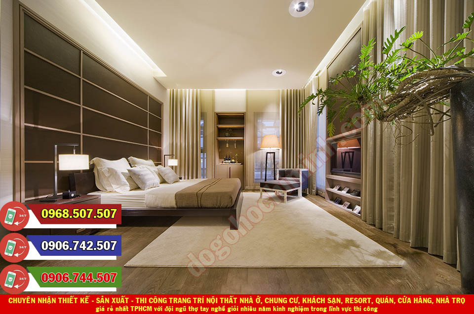 Thi công đồ gỗ nội thất chung cư giá rẻ nhất Quận Tân Phú TPHCM