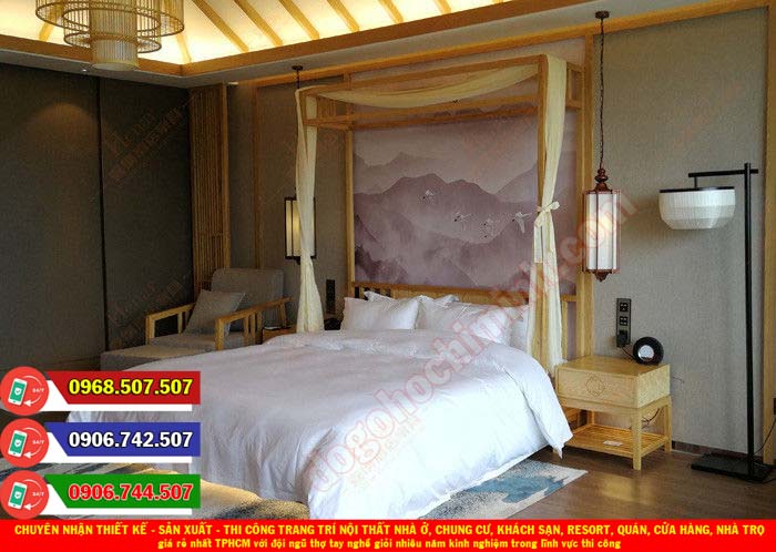 Thi công đồ gỗ nội thất khách sạn resort giá rẻ nhất Quận 3 TPHCM