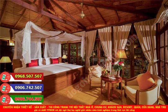 Thi công đồ gỗ nội thất khách sạn resort giá rẻ nhất Quận 7 TPHCM