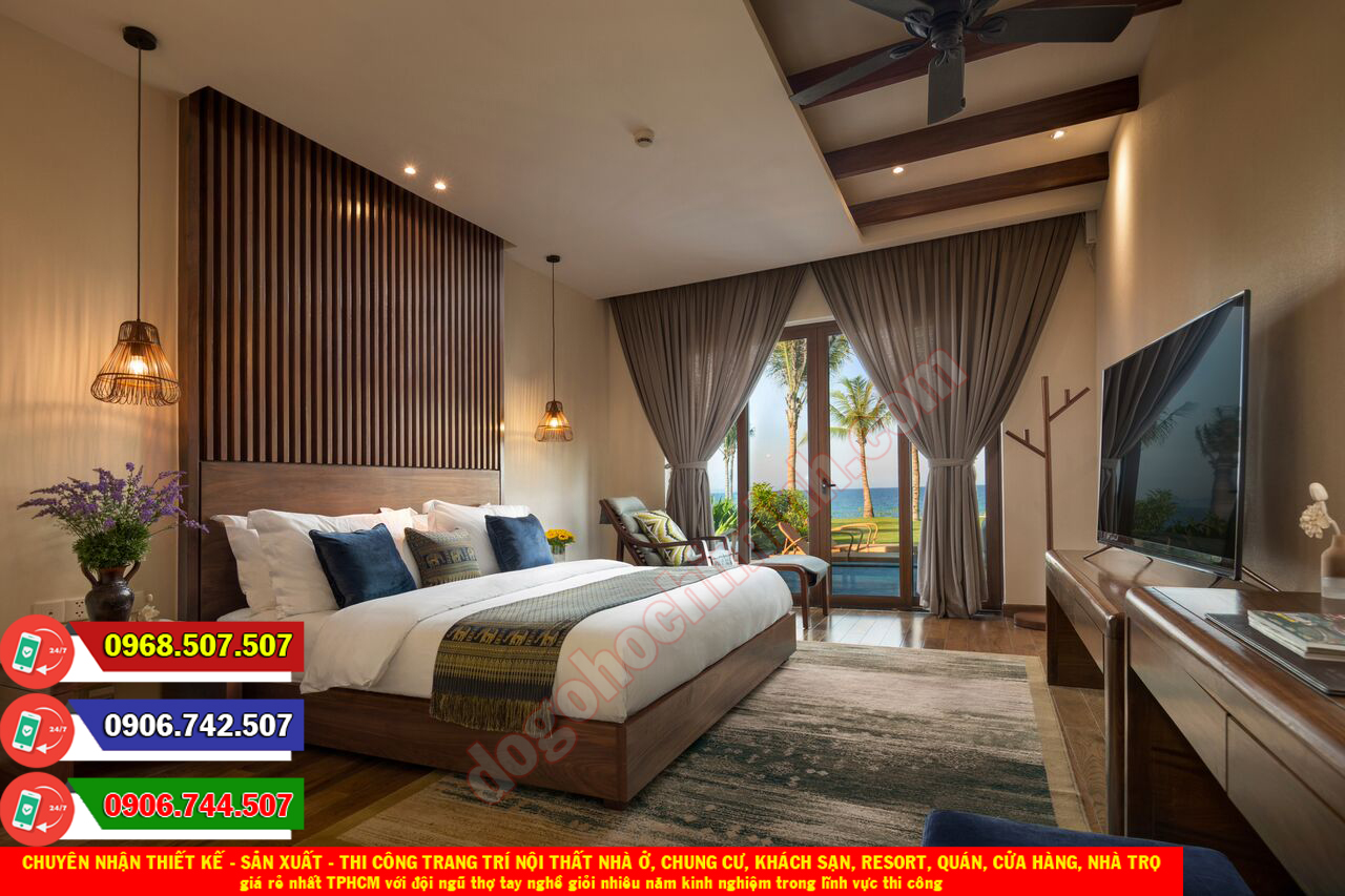 Thi công đồ gỗ nội thất khách sạn resort giá rẻ nhất An Lạc TPHCM