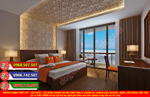 Thi công đồ gỗ nội thất khách sạn resort giá rẻ nhất Vĩnh Lộc TPHCM