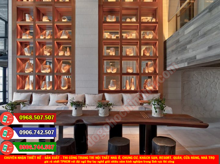 Thi công đồ gỗ nội thất khách sạn resort giá rẻ nhất Long Phước TPHCM