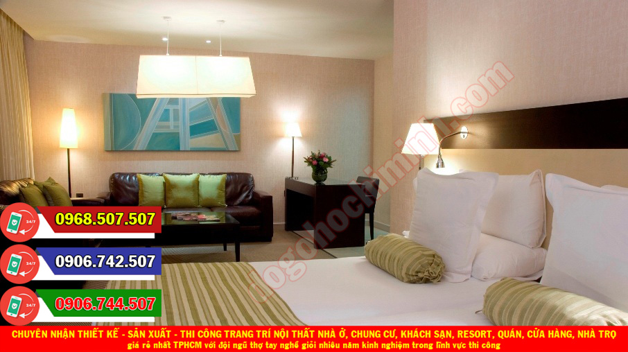 Thi công đồ gỗ nội thất khách sạn resort giá rẻ nhất Phước Lộc TPHCM