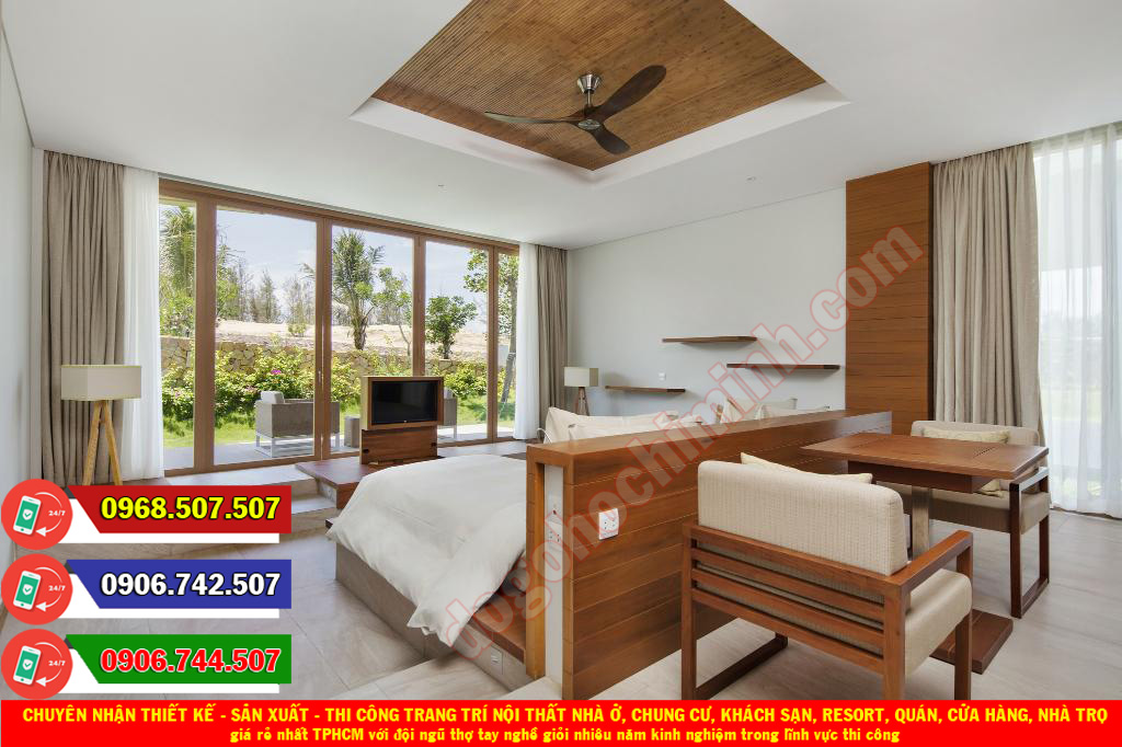 Thi công đồ gỗ nội thất khách sạn resort giá rẻ nhất Bình Khánh TPHCM
