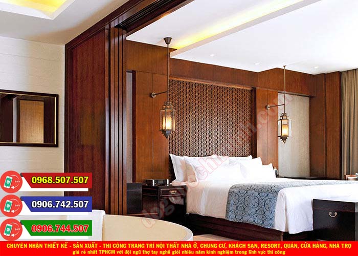 Thi công đồ gỗ nội thất khách sạn resort giá rẻ nhất Hòa Thạnh TPHCM