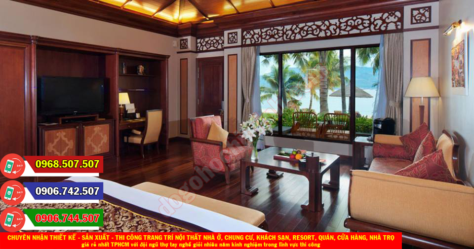 Thi công đồ gỗ nội thất khách sạn resort giá rẻ nhất Phước Hiệp TPHCM