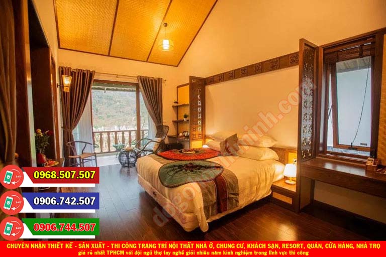 Thi công đồ gỗ nội thất khách sạn resort giá rẻ nhất Thái Mỹ TPHCM