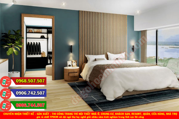 Thi công đồ gỗ nội thất khách sạn resort giá rẻ nhất Long Hòa TPHCM