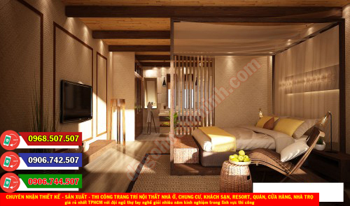 Thi công đồ gỗ nội thất khách sạn resort giá rẻ nhất Linh Đông TPHCM