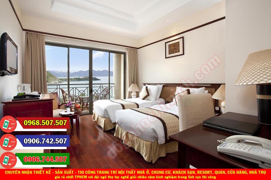 Thi công đồ gỗ nội thất khách sạn resort giá rẻ nhất Tân Hưng TPHCM