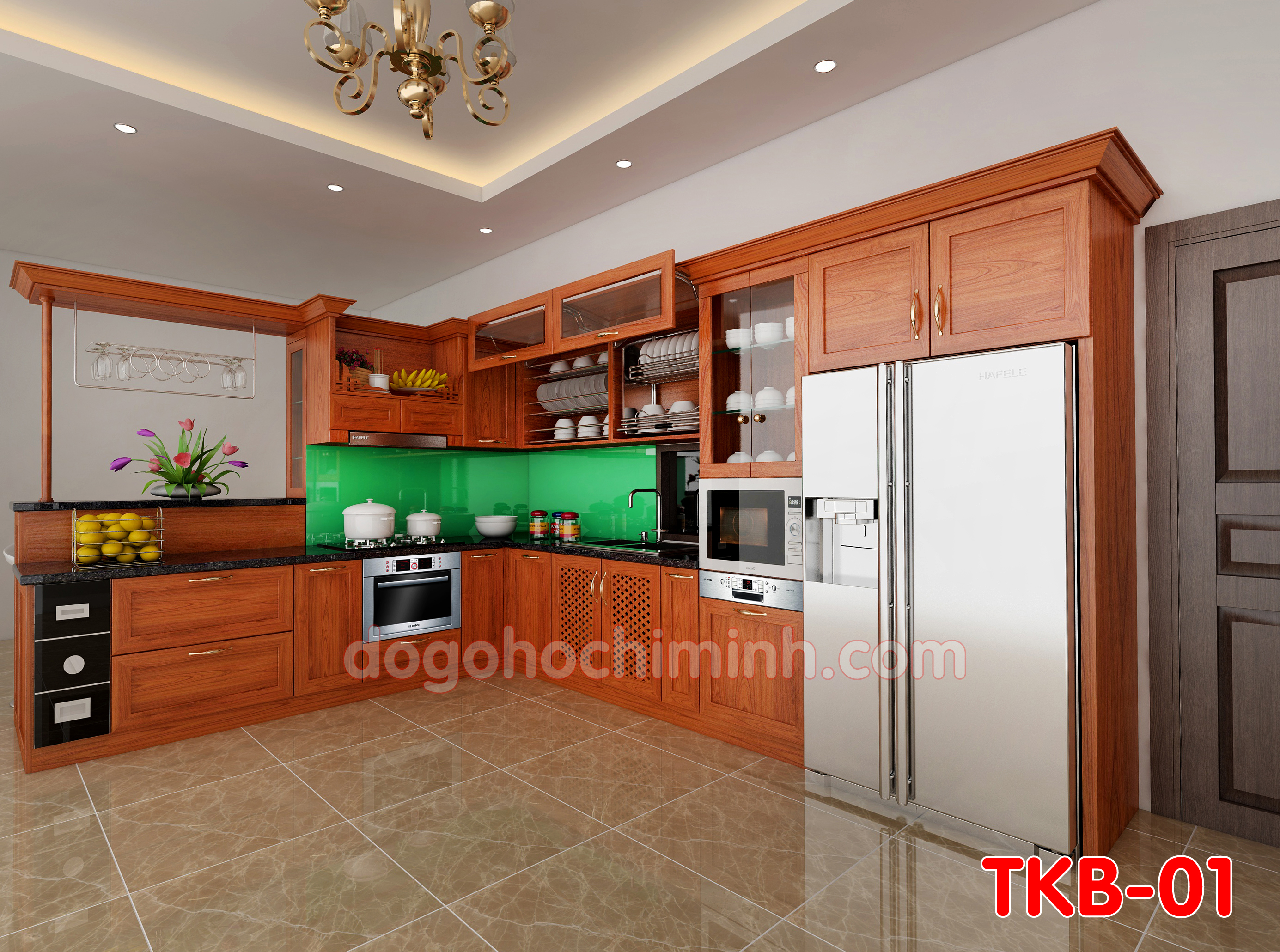 Tủ kệ bếp cao cấp đẹp TKB01