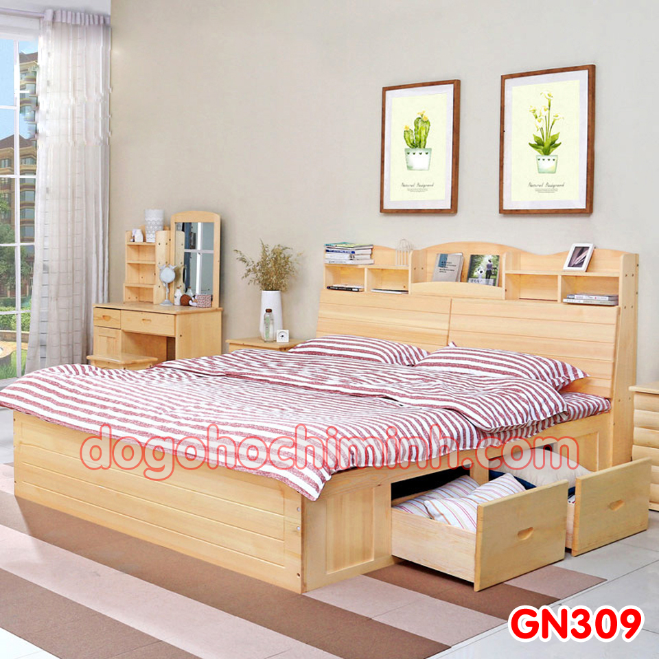 Giường ngủ gỗ đẹp cao cấp giá rẻ GN309