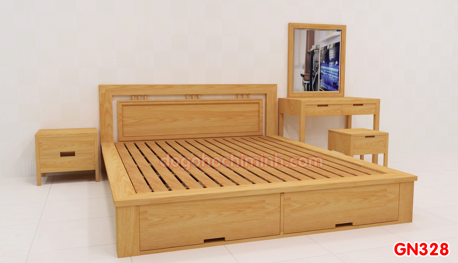 Giường ngủ gỗ đẹp cao cấp giá rẻ GN328