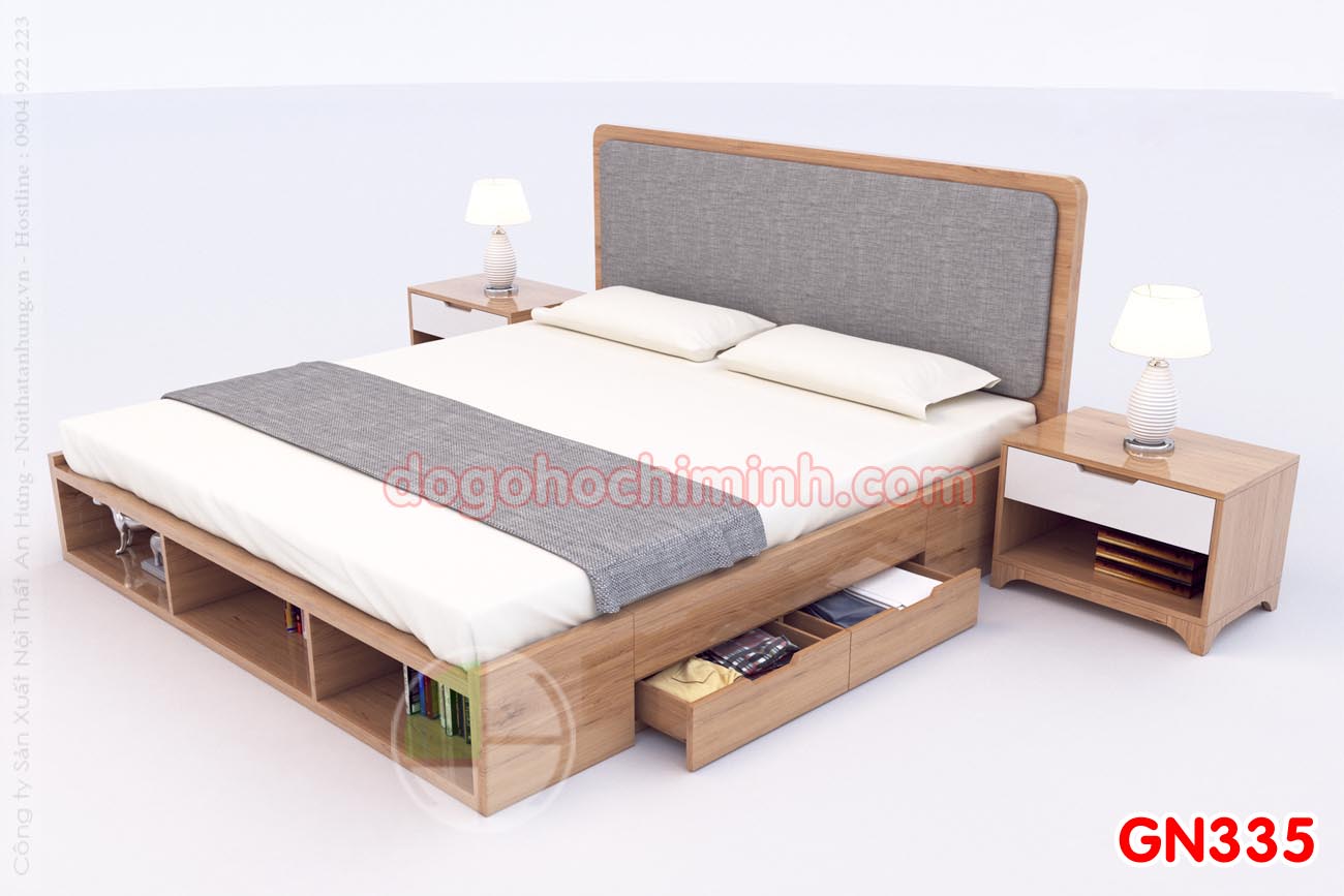 Giường ngủ gỗ đẹp cao cấp giá rẻ GN335