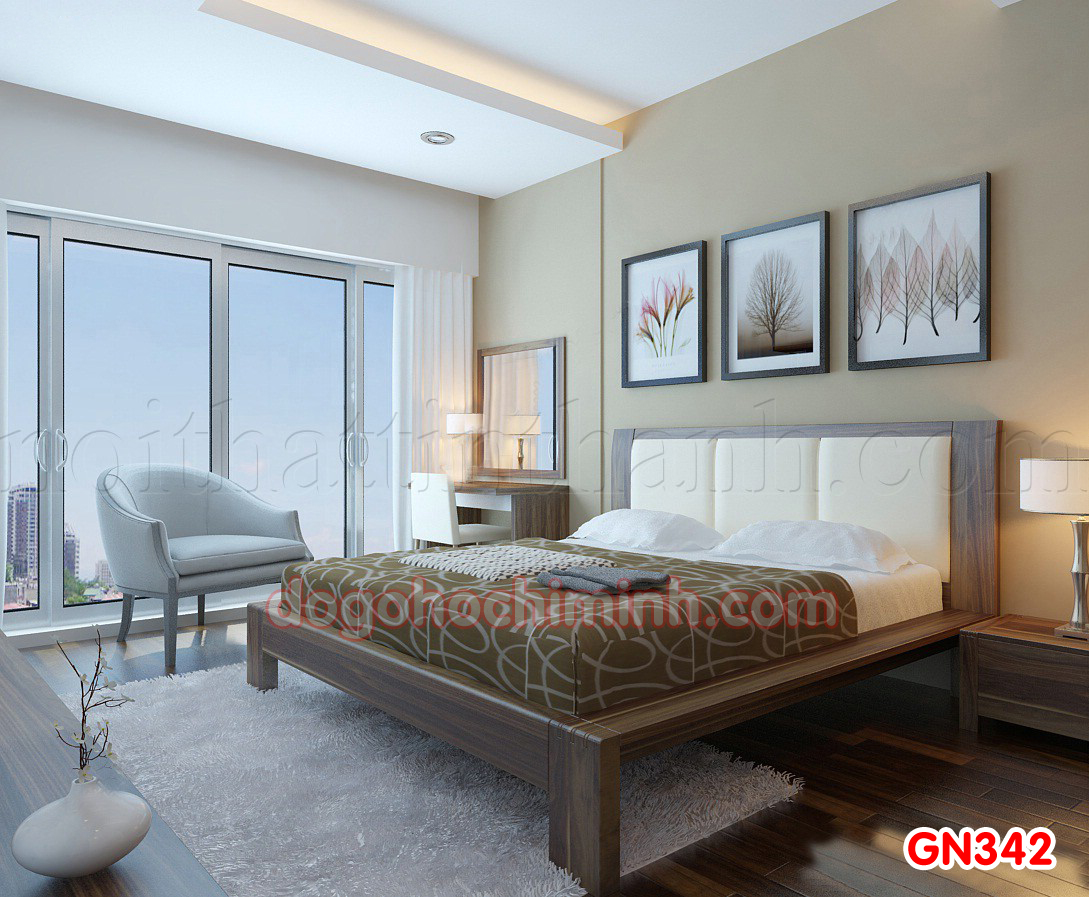 Giường ngủ gỗ đẹp cao cấp giá rẻ GN342