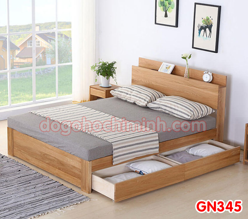 Giường ngủ gỗ đẹp cao cấp giá rẻ GN345