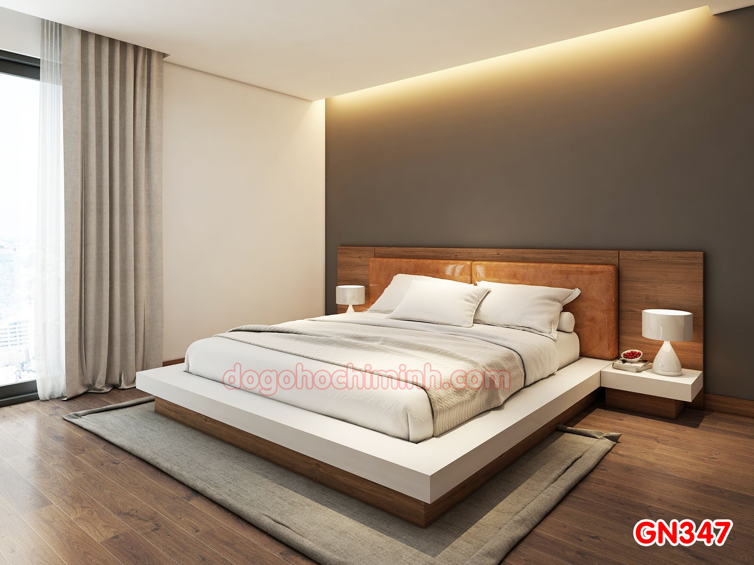 Giường ngủ gỗ đẹp cao cấp giá rẻ GN347