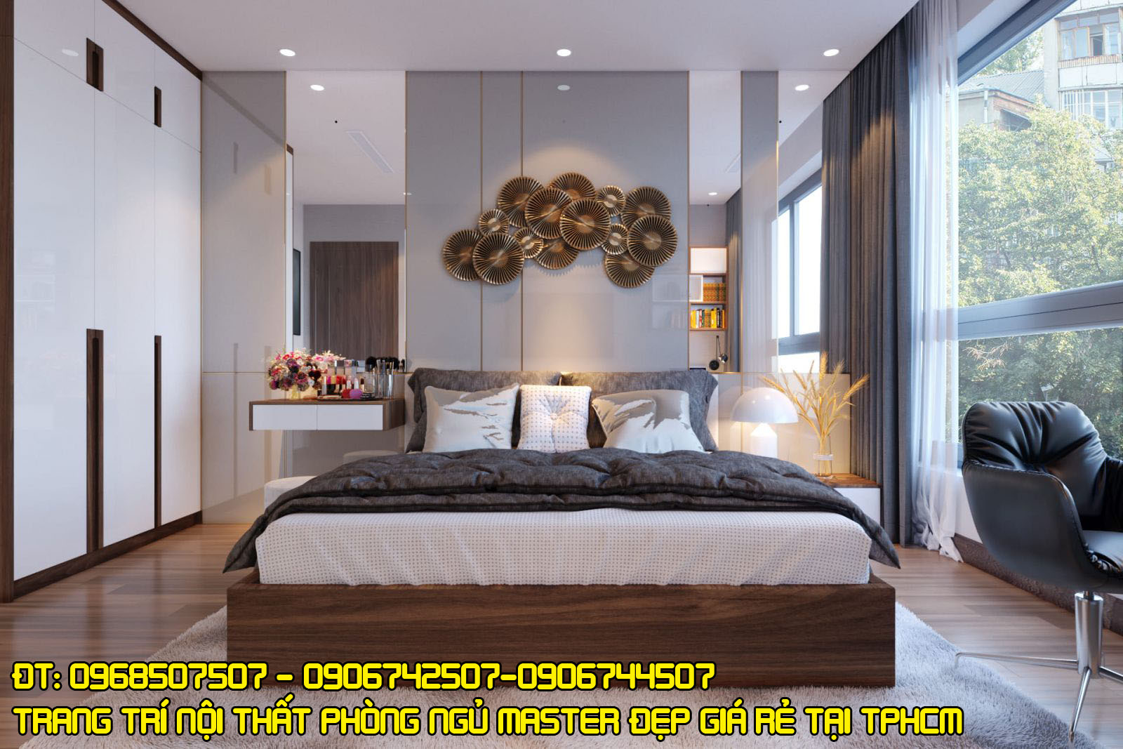 Đơn vị thi công nội thất phòng ngủ master giá rẻ, đẹp, chất lượng nhất tại TPHCM